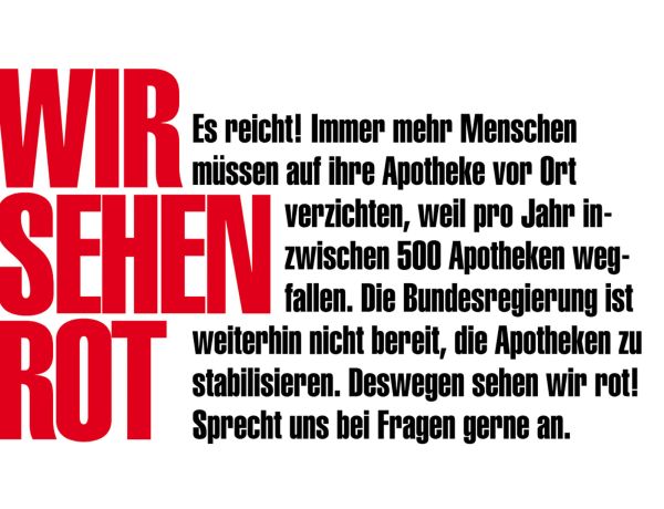 Aktion Wir sehen rot - Logo und Erklärung