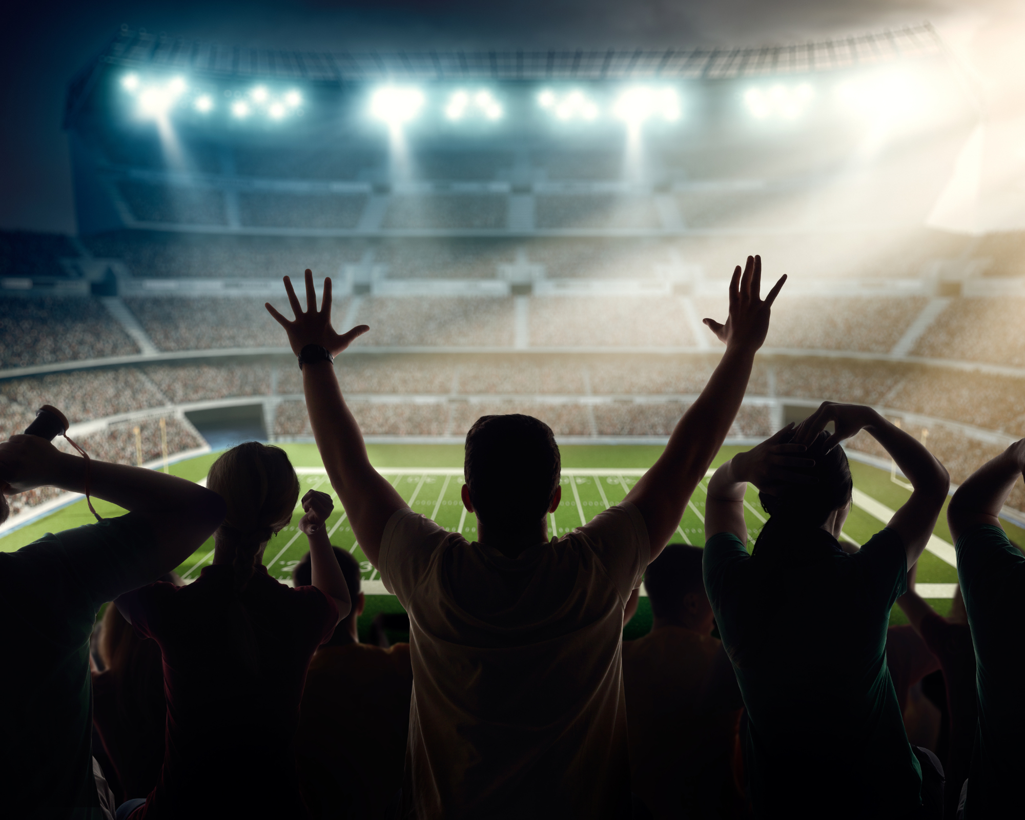 Fussballfans in einem Stadion